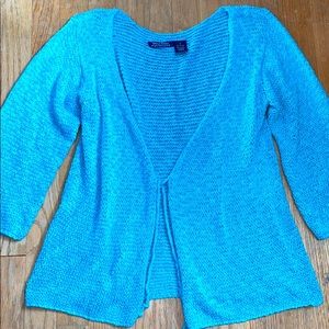 Cute woman’s aqua lightweight sweater Sz L